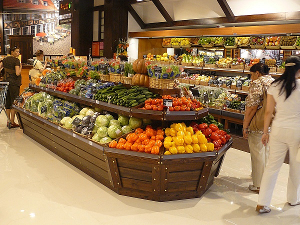 Стеллажи для торговли овощами и фруктами